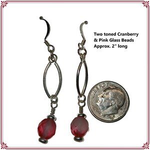 Handcrafted Two Tone Glass Beaded Pierced Earrings